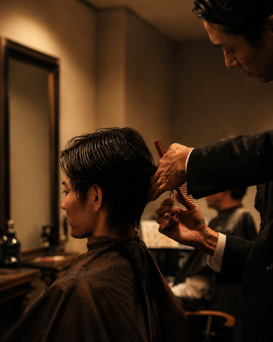 DearBarberの施術風景